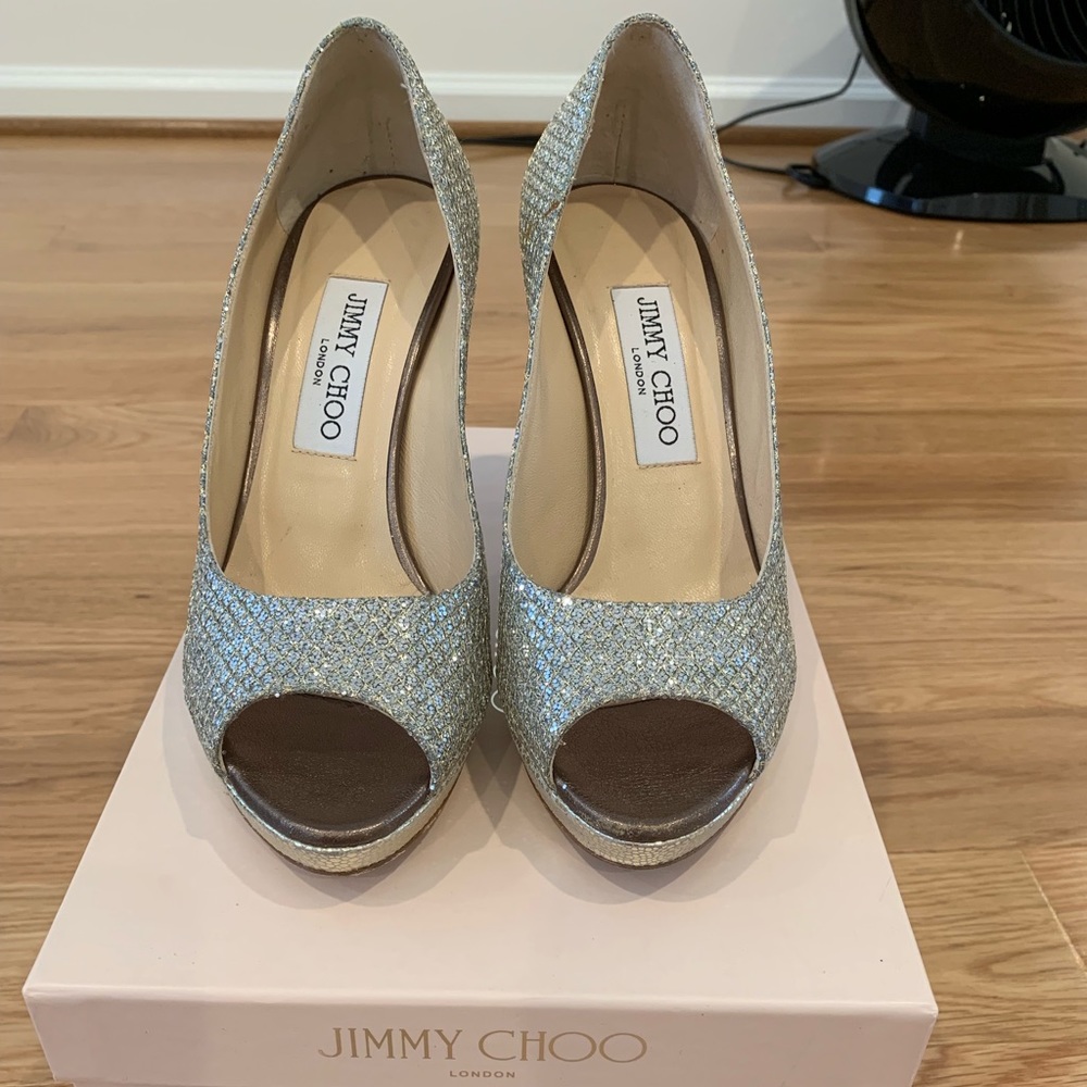 Jimmy Choo Luna Peep Toe Pumps